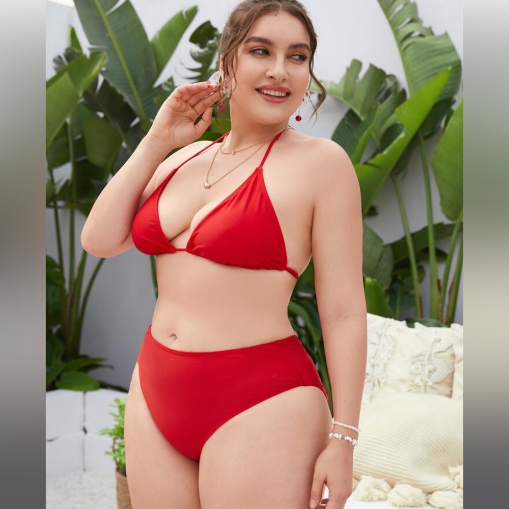 High Waisted Red Bikini Bottom Women’s Plus 2XL SHEIN ROMWE TEMU